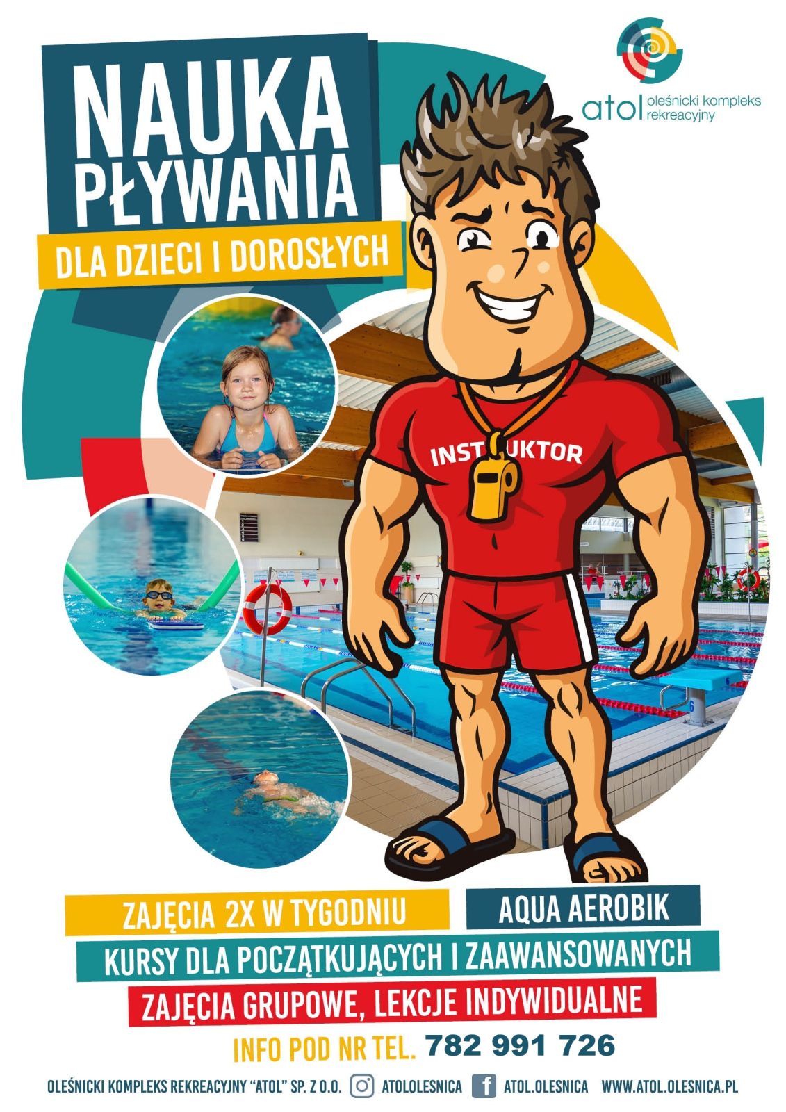 nauka pływania - plakat informacyjny